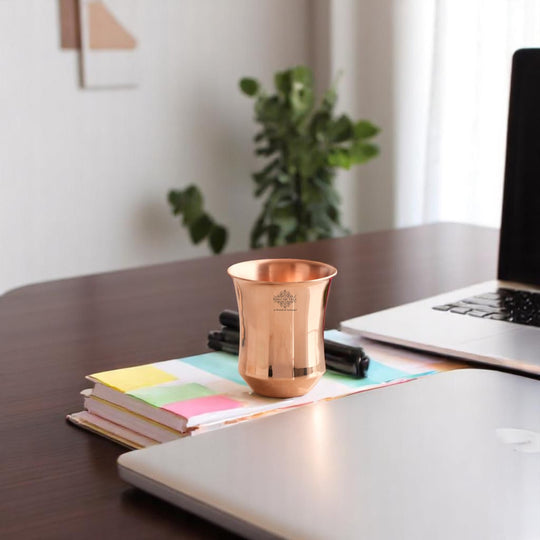 Pure Copper Plain & Hammered Design Glass, Drinkware, Tableware, Heavy Weight with 200 Grams