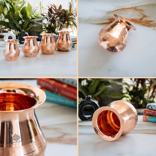 Copper Kalash / lota | Luxury Design Shine Finish | Pujan Purpose