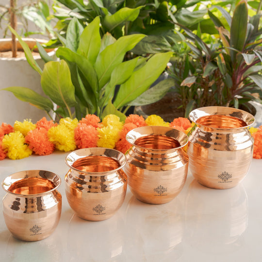 Pure Copper Copper Kalash / lota | Luxury Design | Shine Finish | Pujan Purpose