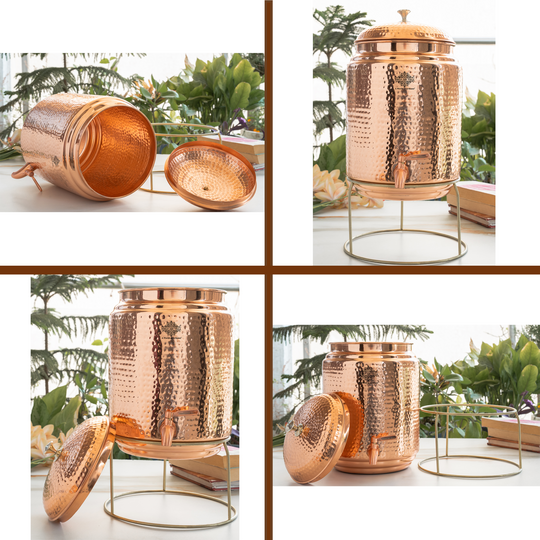 5 litre round copper matka packed in outer carton – copper matka 5 litre price