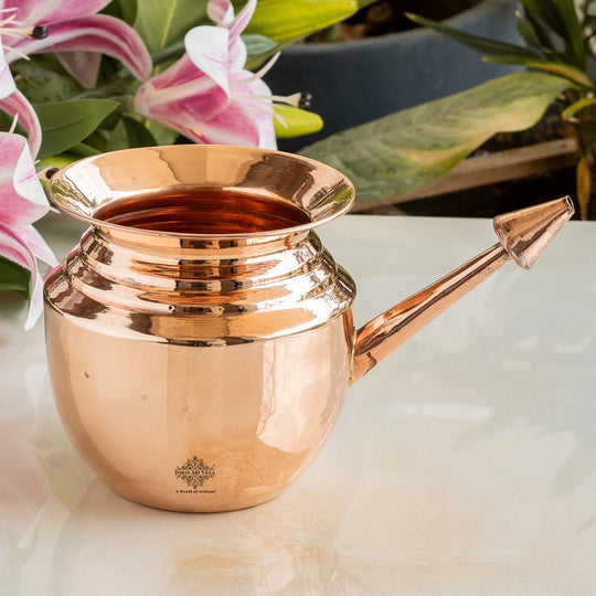Pure Copper Neti Pot for Nasal Cleansing – Spout for Sinus Relief & Yoga