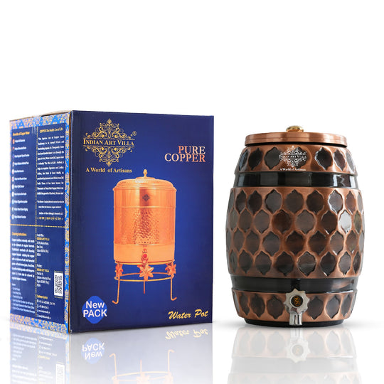 5 litre printed copper matka total height and diameter size chart – copper matka 5 litre price