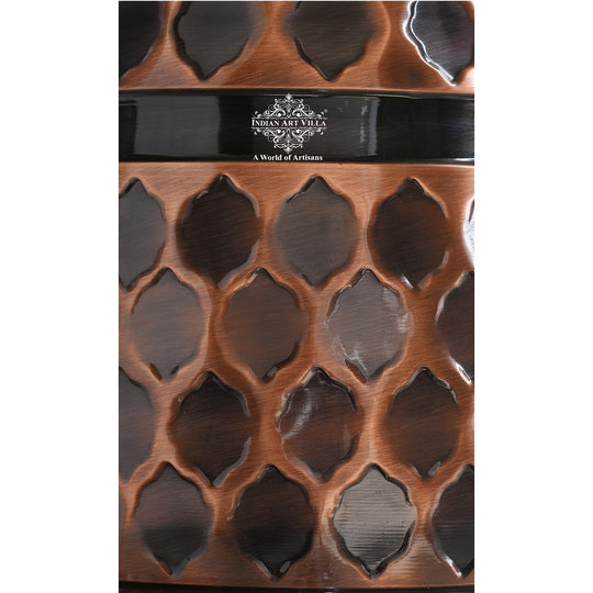 Large 5 litre printed copper matka for office or community water storage – copper matka 5 litre price