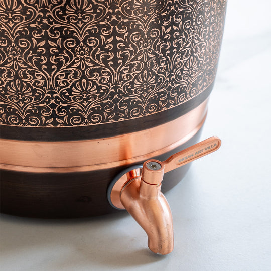 Pure Copper Embossed Design Water Pot
