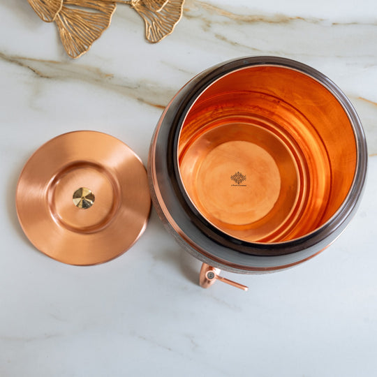 Pure Copper Embossed Design Water Pot