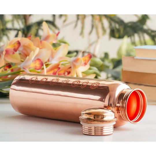 Pure Copper Water Bottle with Unique Artistic Designs – 900 ML
