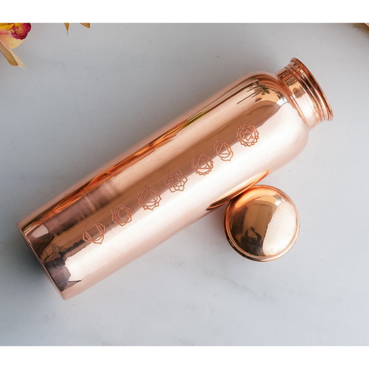Pure Copper Water Bottle with Unique Artistic Designs – 900 ML