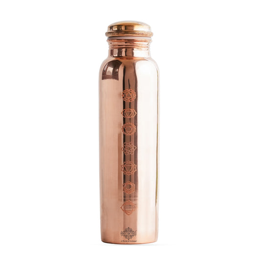 Pure Copper Water Bottle with Unique Artistic Designs – 900 ML