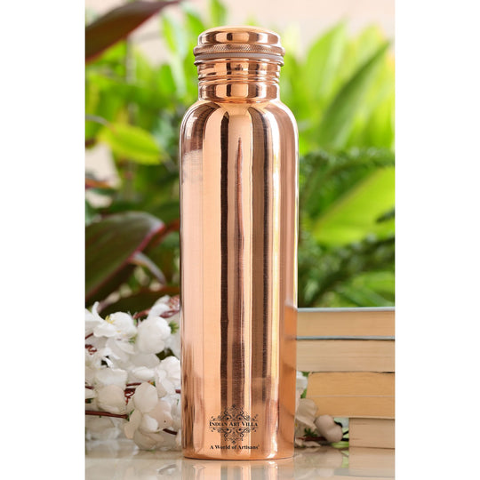 Pure copper bottle for hydration at home, work, or outdoors