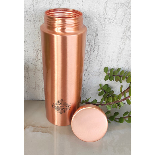 Pure Copper Bottle with Lacquer Coated Finish and Straight Shape