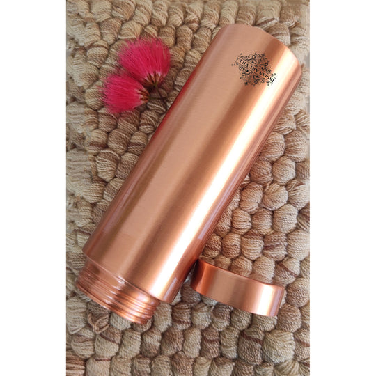 Pure Copper Bottle with Lacquer Coated Finish and Straight Shape