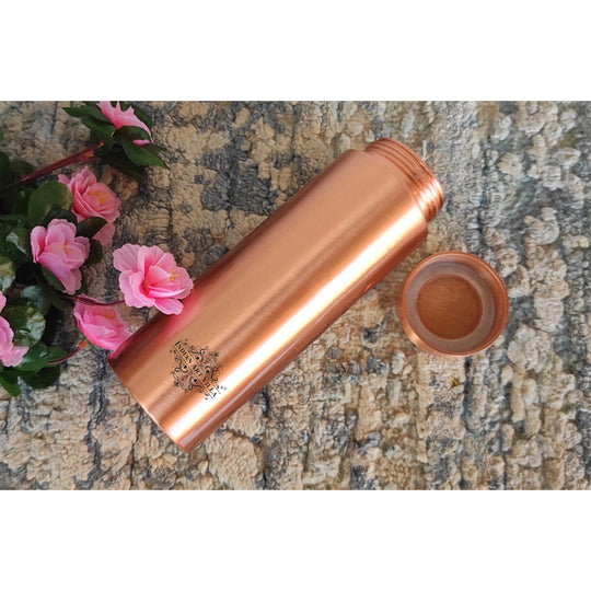 Pure Copper Bottle with Lacquer Coated Finish and Straight Shape