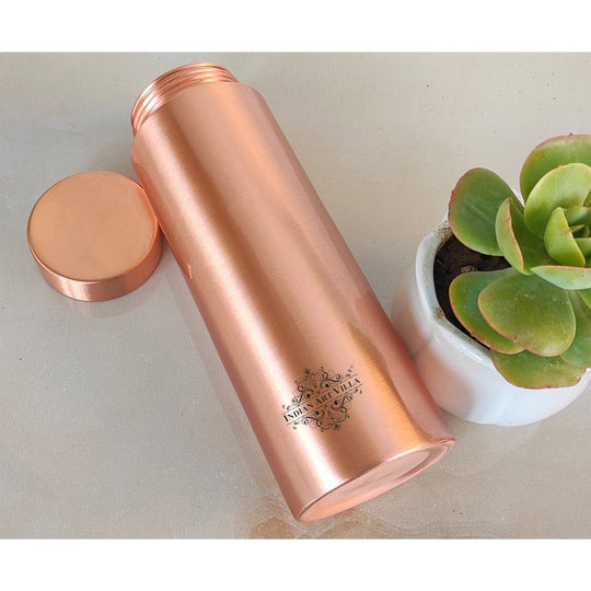 Pure Copper Bottle with Lacquer Coated Finish and Straight Shape