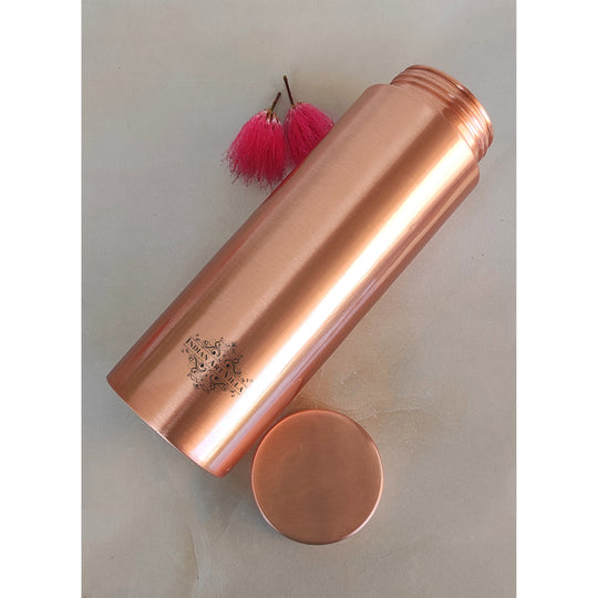Pure Copper Bottle with Lacquer Coated Finish and Straight Shape