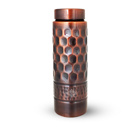 Pure Copper Bottle with Lacquer Coated Finish and Straight Shape