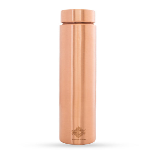 Pure Copper Bottle with Lacquer Coated Finish and Straight Shape