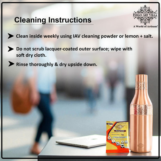 Copper Drinkware Bottle with Champagne Style and Lacquer Coating