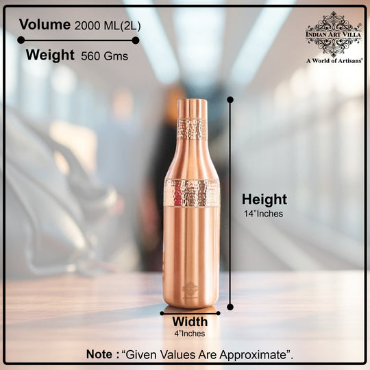 Copper Drinkware Bottle with Champagne Style and Lacquer Coating