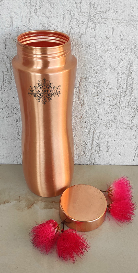 Pure Copper Lacquer Coated Curve Design Water Bottle