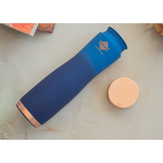 Pure Copper Water Bottle With Ombre Silk Finish Design – 900ml