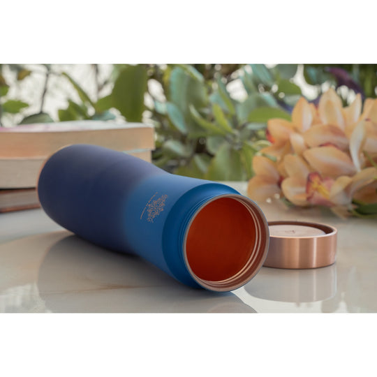 Pure Copper Water Bottle With Ombre Silk Finish Design – 900ml