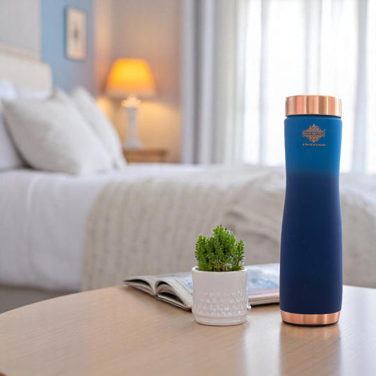 Pure Copper Water Bottle With Ombre Silk Finish Design – 900ml