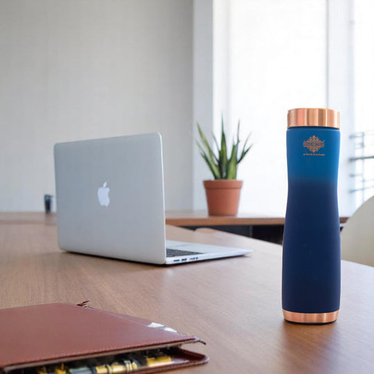 Pure Copper Water Bottle With Ombre Silk Finish Design – 900ml