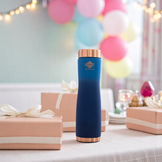 Pure Copper Water Bottle With Ombre Silk Finish Design – 900ml