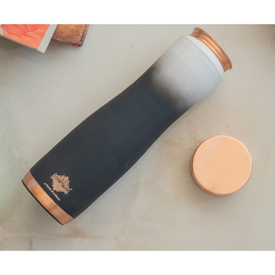 Pure Copper Water Bottle With Ombre Silk Finish Design – 900ml