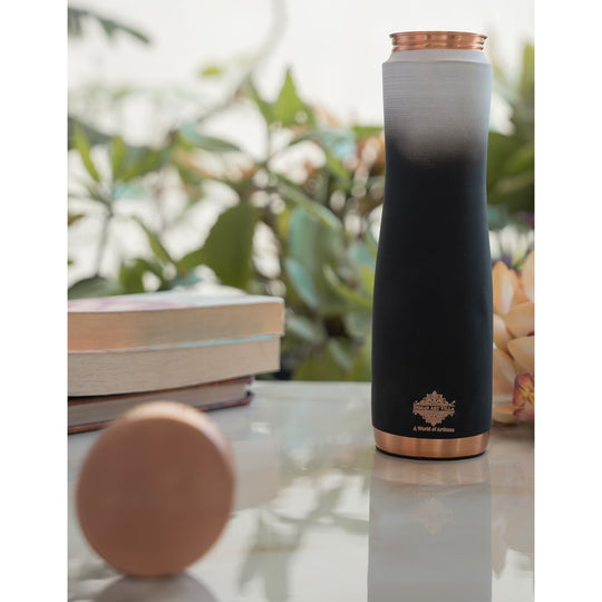 Pure Copper Water Bottle With Ombre Silk Finish Design – 900ml