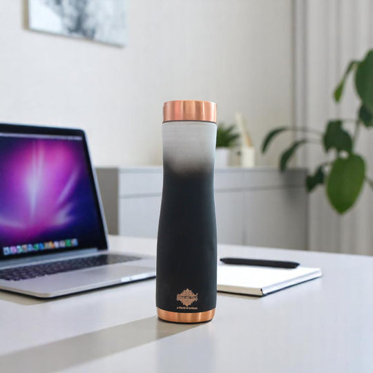 Pure Copper Water Bottle With Ombre Silk Finish Design – 900ml
