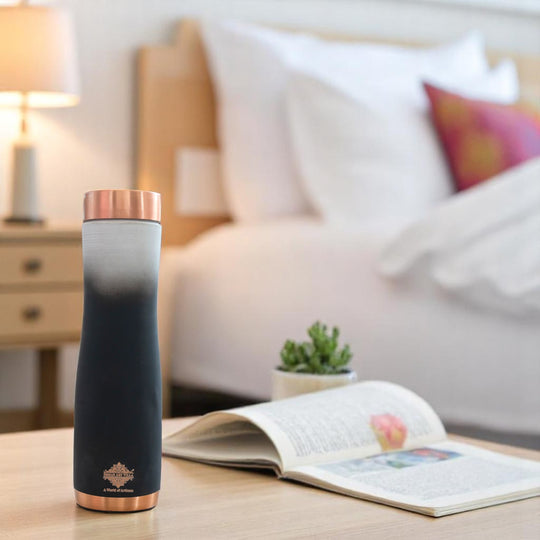 Pure Copper Water Bottle With Ombre Silk Finish Design – 900ml