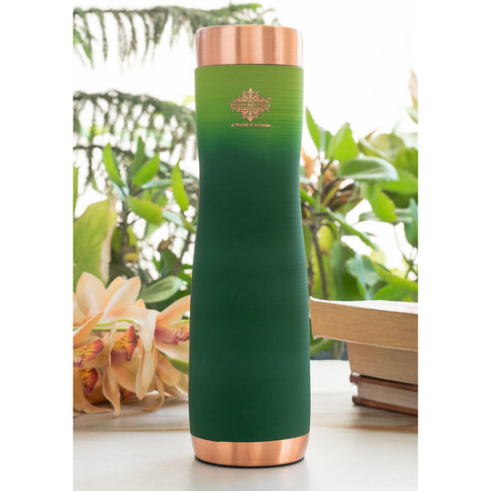 Pure Copper Water Bottle With Ombre Silk Finish Design – 900ml
