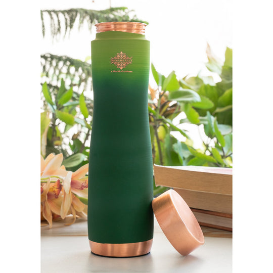 Pure Copper Water Bottle With Ombre Silk Finish Design – 900ml