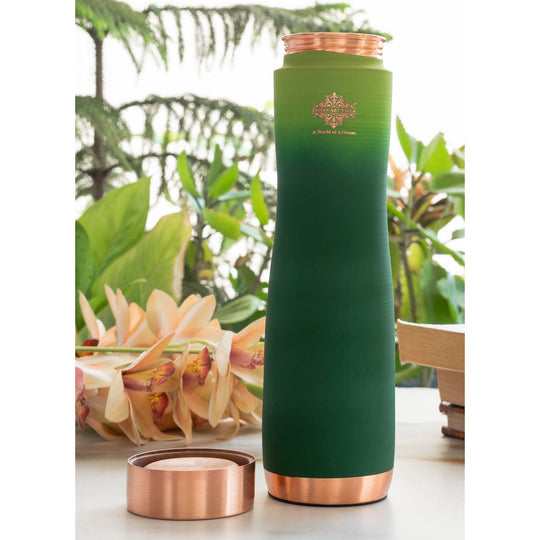 Pure Copper Water Bottle With Ombre Silk Finish Design – 900ml