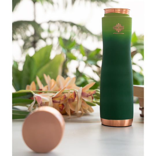 Pure Copper Water Bottle With Ombre Silk Finish Design – 900ml