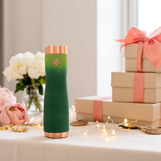 Pure Copper Water Bottle With Ombre Silk Finish Design – 900ml