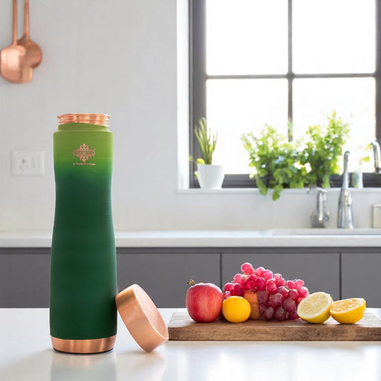 Pure Copper Water Bottle With Ombre Silk Finish Design – 900ml