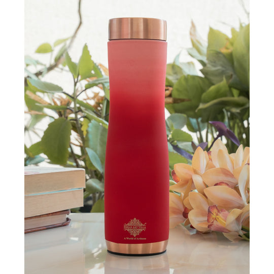 Pure Copper Water Bottle With Ombre Silk Finish Design – 900ml