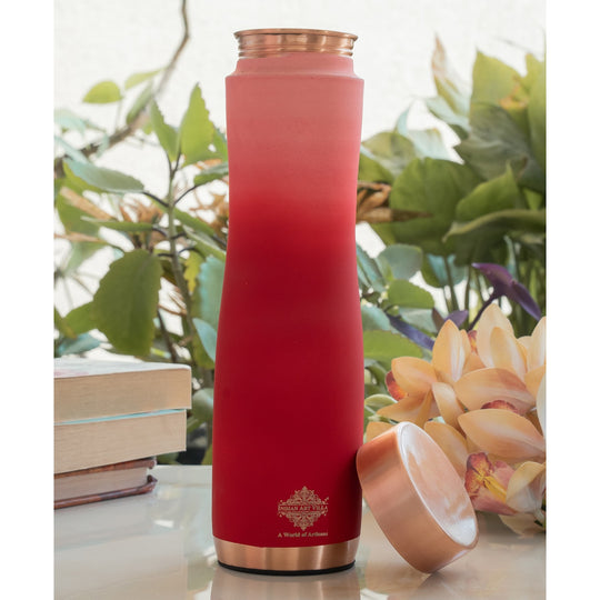 Pure Copper Water Bottle With Ombre Silk Finish Design – 900ml