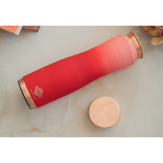 Pure Copper Water Bottle With Ombre Silk Finish Design – 900ml