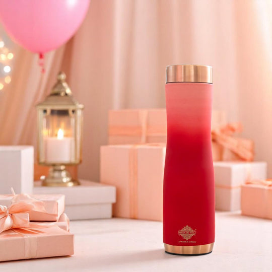 Pure Copper Water Bottle With Ombre Silk Finish Design – 900ml