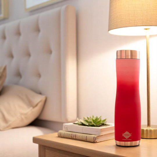 Pure Copper Water Bottle With Ombre Silk Finish Design – 900ml