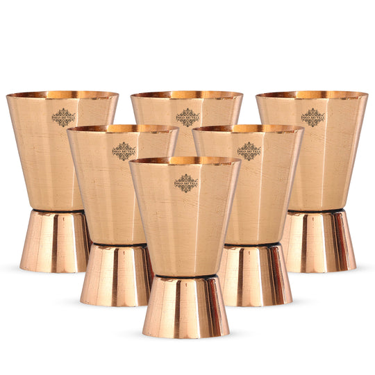 Set of 6 pure copper jigger shot glasses — Indian Art Villa
