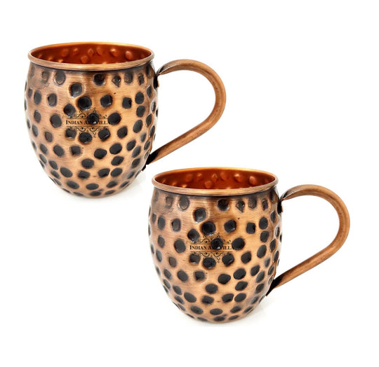 Pure Copper Black Hammered Moscow Mule Mug – 500 ML