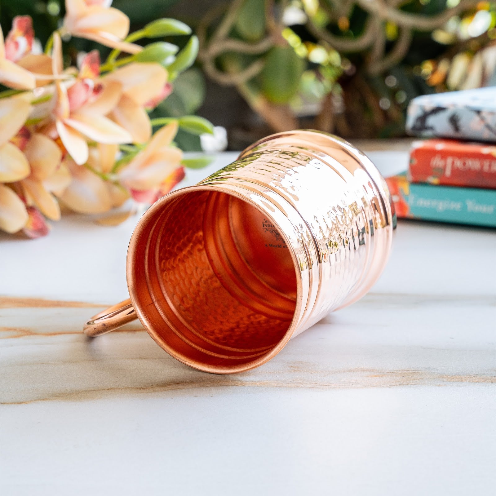 Pure Copper Tankard Shaped Ringed Design Moscow Mule Beer Mug Cup, Vol