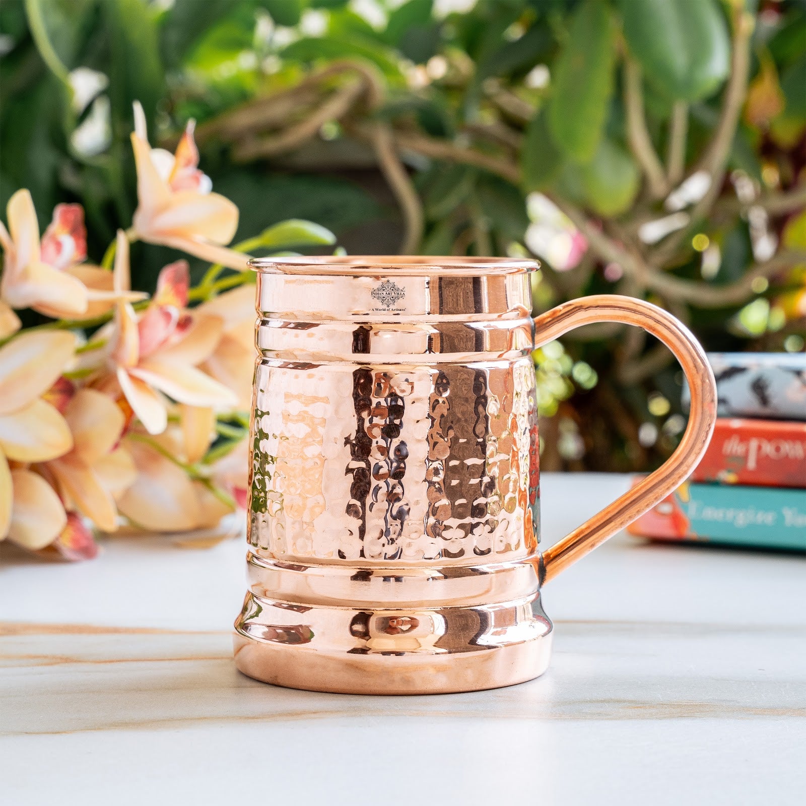 out MIYU様 ミニミニドリンクジャーアレンジ♪ Pure Copper Tankard Shaped Ringed Design Moscow Mule Beer Mug Cup, Vol