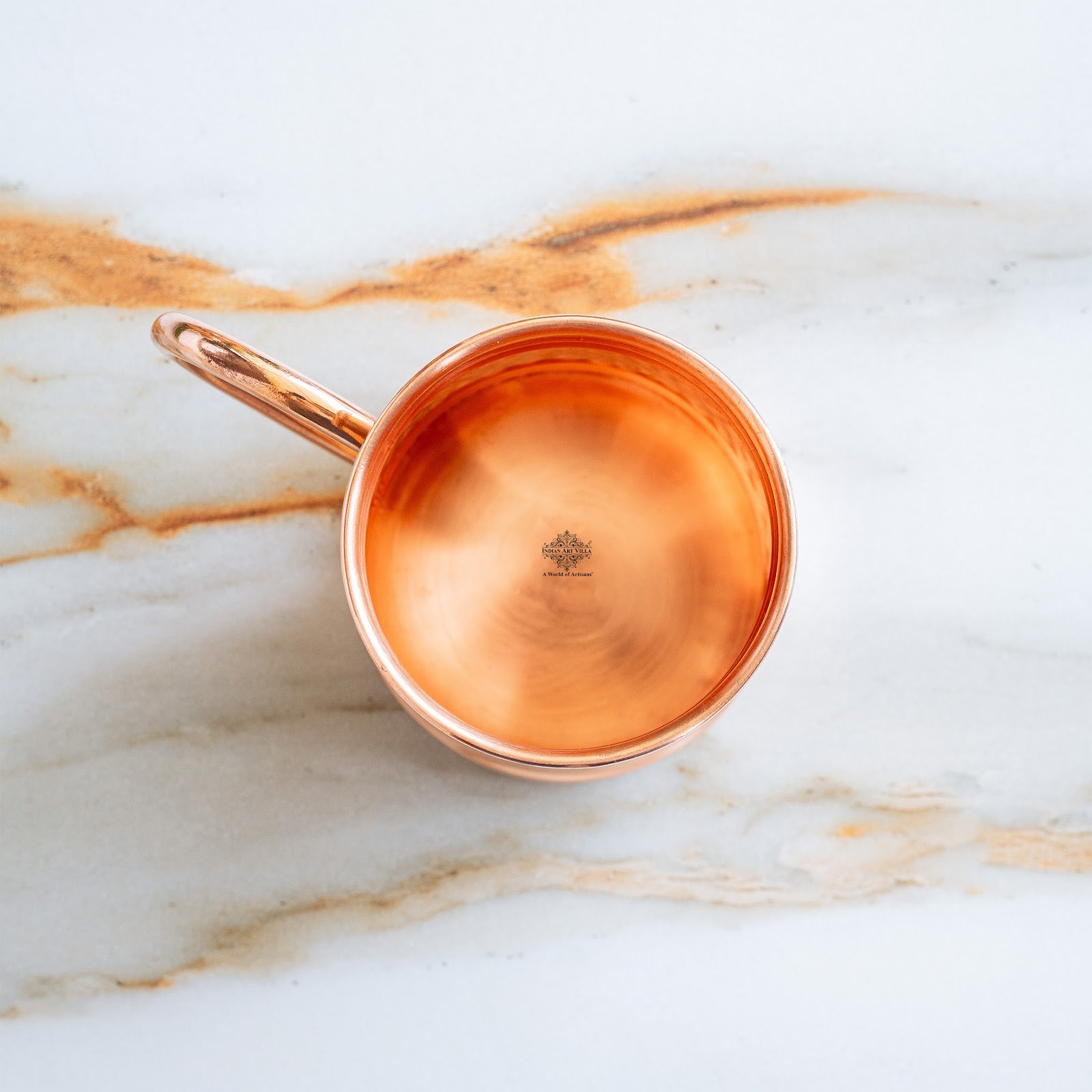 Pure Copper Tankard Shaped Ringed Design Moscow Mule Beer Mug Cup, Vol