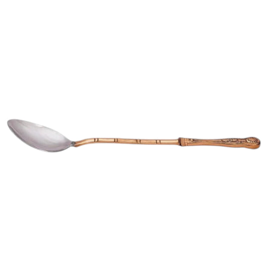 Pure steel copper ladle spoon serving dishes front view — Indian Art Villa