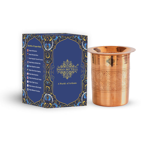 Embossed copper glass artisan handmade style
